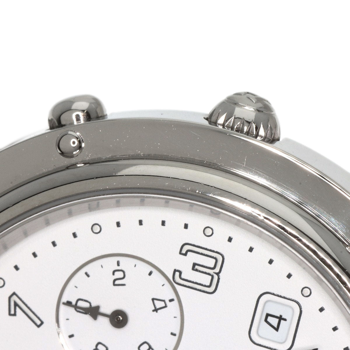 HERMES Watches Quartz CL1.910 Stainless Steel , Stainless Steel Silver Clipper Chronograph white dial mens  d