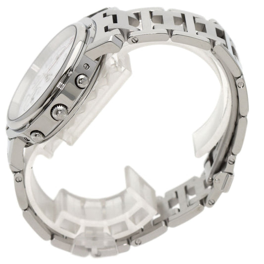 HERMES Watches Quartz CL1.910 Stainless Steel , Stainless Steel Silver Clipper Chronograph white dial mens  d