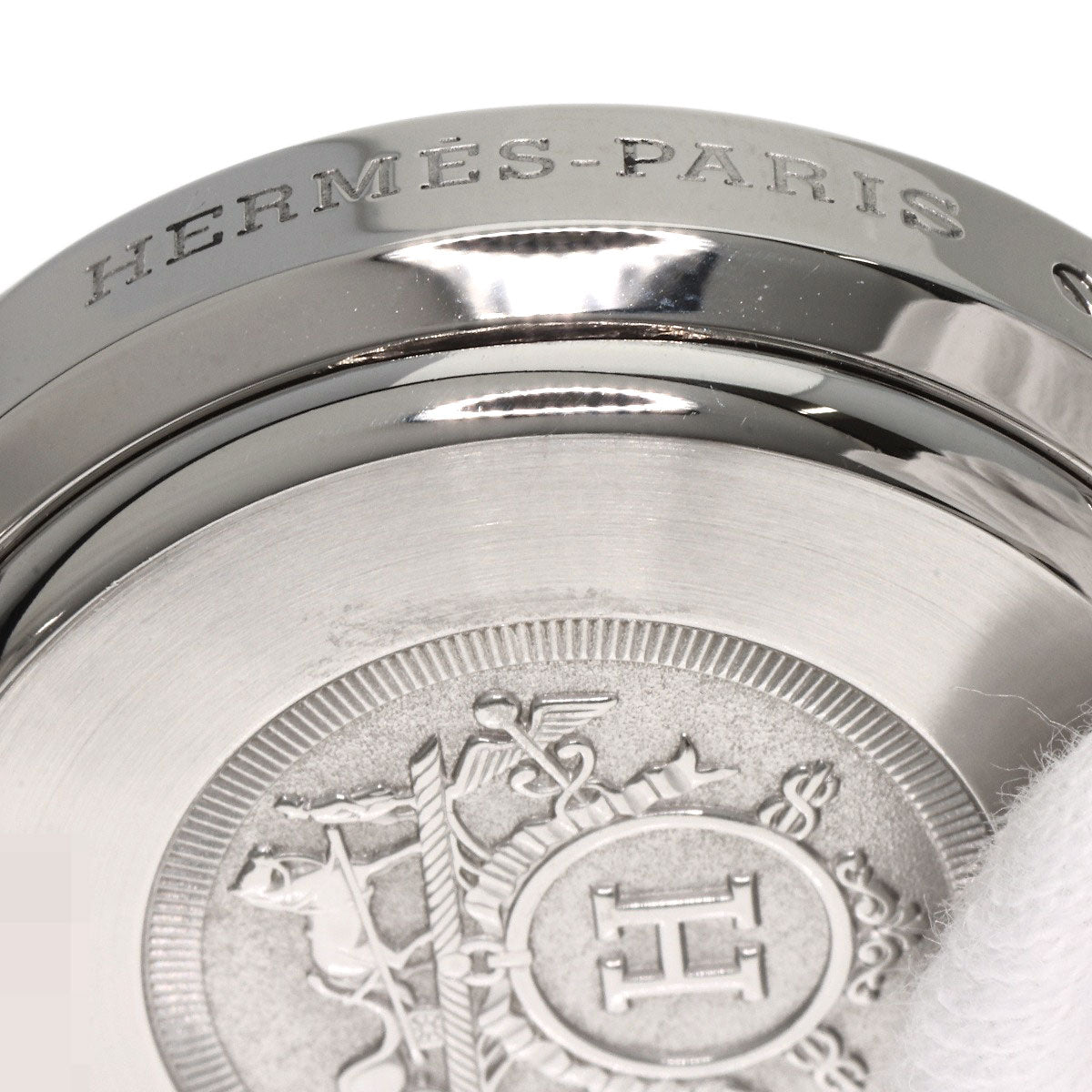 HERMES Watches Quartz CL1.910 Stainless Steel , Stainless Steel Silver Clipper Chronograph white dial mens  d