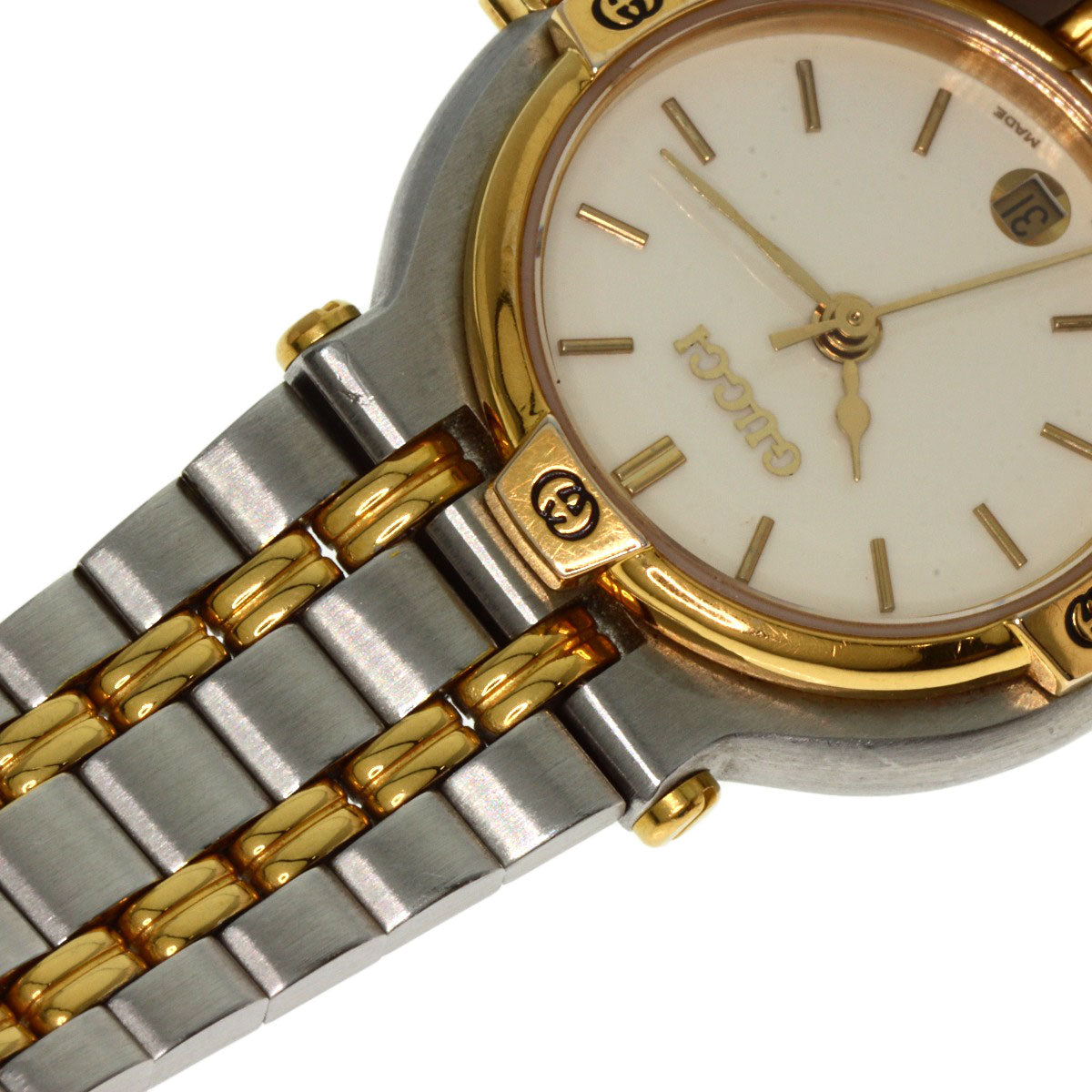 GUCCI Watches Quartz 9000L Stainless Steel , SSxGP , Gold Plated gold Round face Ivory dial Women  d