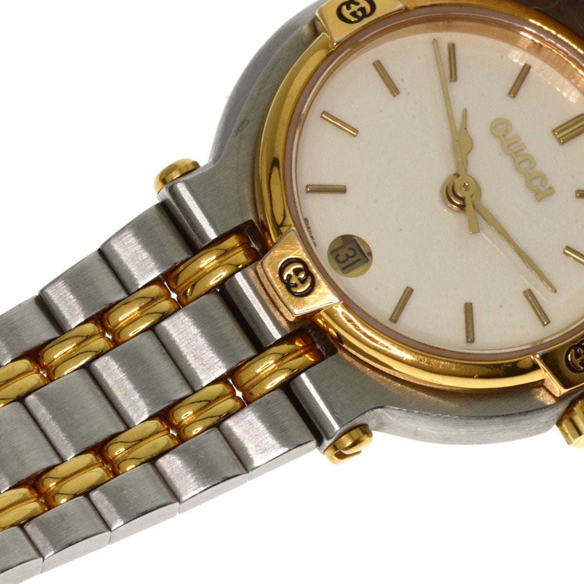 GUCCI Watches Quartz 9000L Stainless Steel , SSxGP , Gold Plated gold Round face Ivory dial Women  d