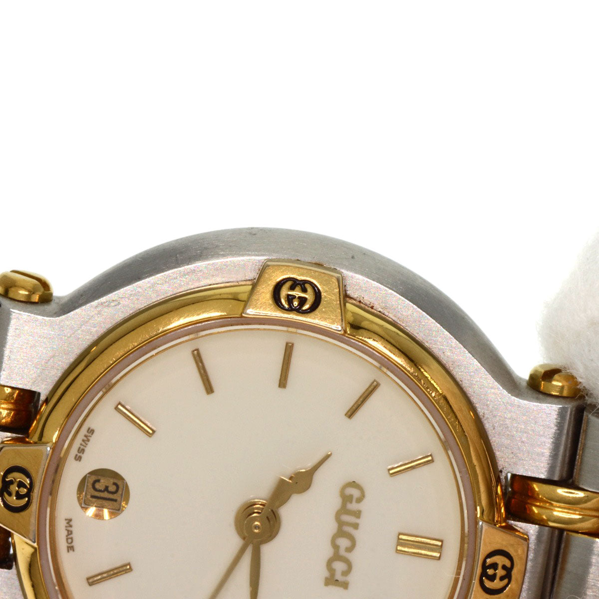 GUCCI Watches Quartz 9000L Stainless Steel , SSxGP , Gold Plated gold Round face Ivory dial Women  d