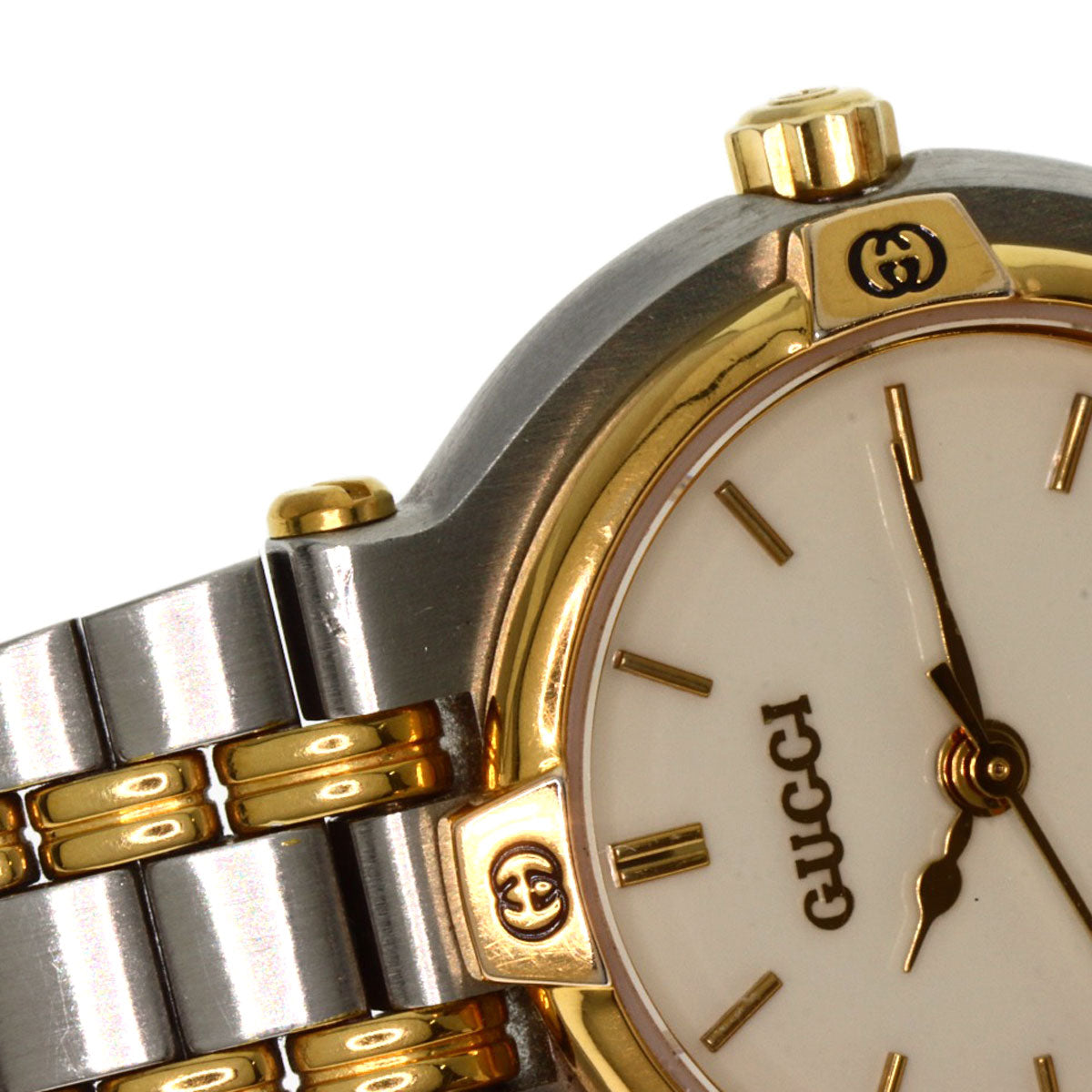 GUCCI Watches Quartz 9000L Stainless Steel , SSxGP , Gold Plated gold Round face Ivory dial Women  d