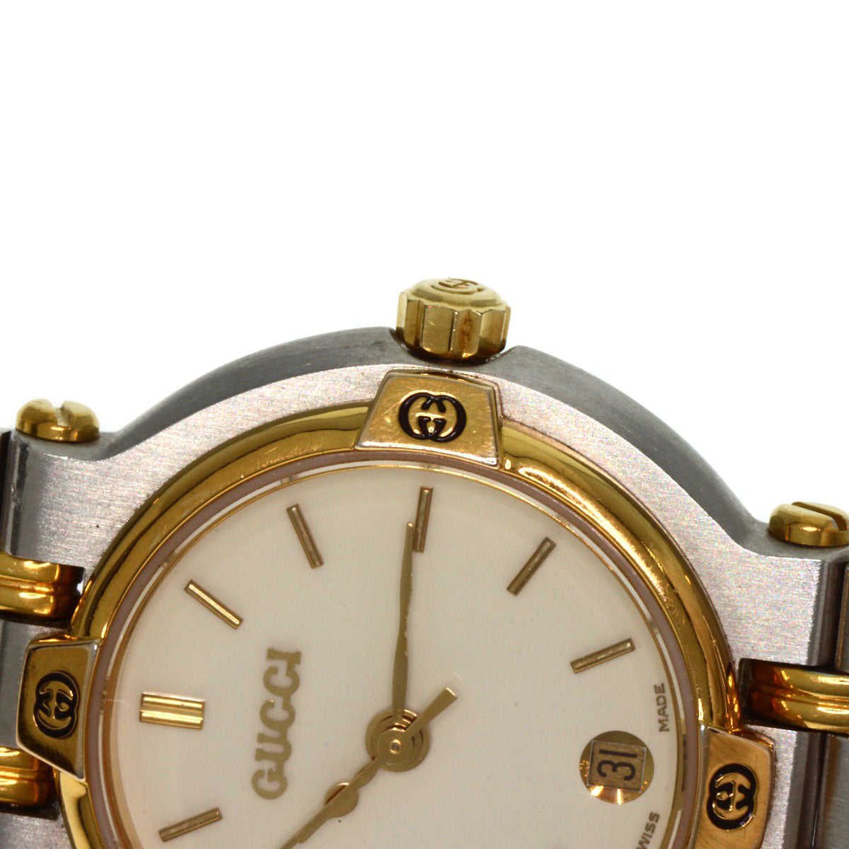 GUCCI Watches Quartz 9000L Stainless Steel , SSxGP , Gold Plated gold Round face Ivory dial Women  d
