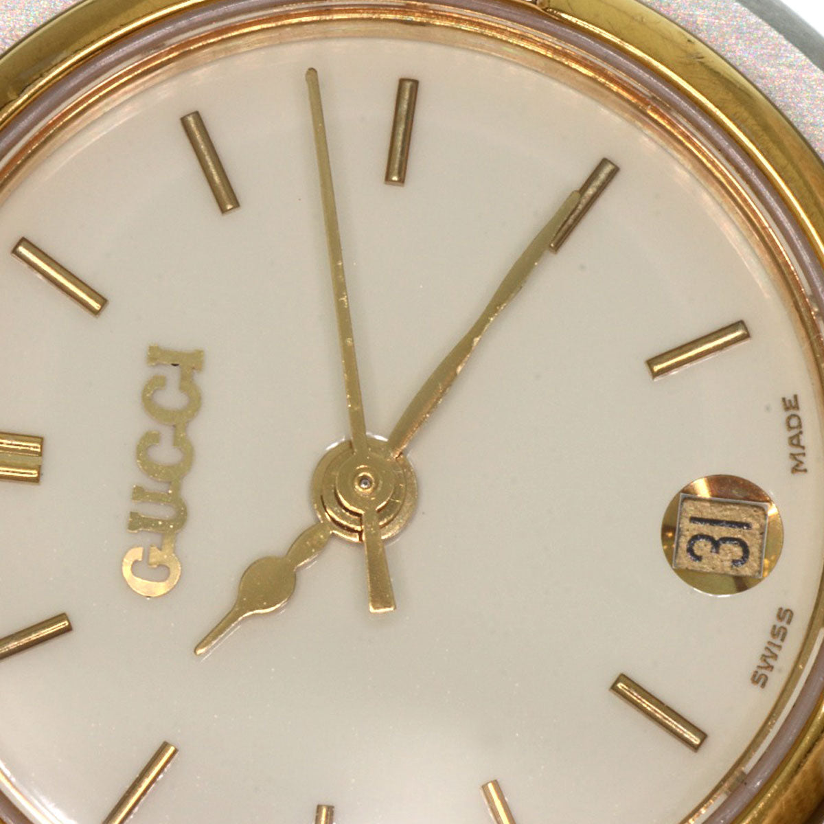 GUCCI Watches Quartz 9000L Stainless Steel , SSxGP , Gold Plated gold Round face Ivory dial Women  d
