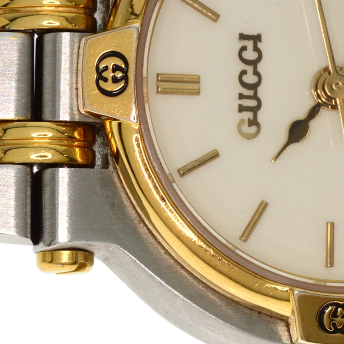 GUCCI Watches Quartz 9000L Stainless Steel , SSxGP , Gold Plated gold Round face Ivory dial Women  d