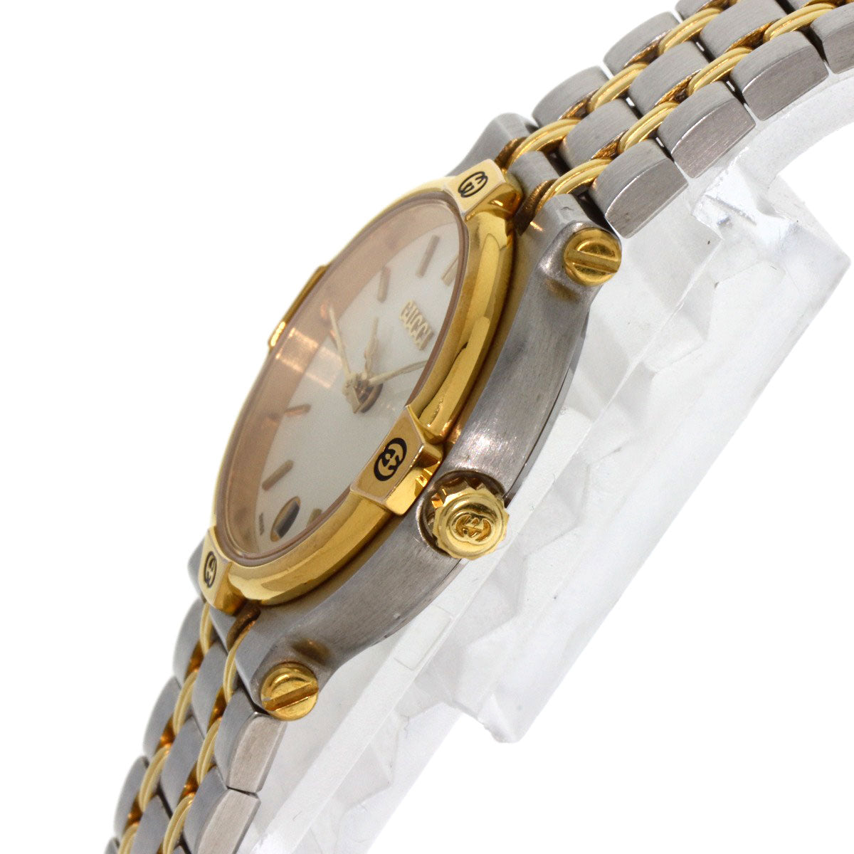 GUCCI Watches Quartz 9000L Stainless Steel , SSxGP , Gold Plated gold Round face Ivory dial Women  d