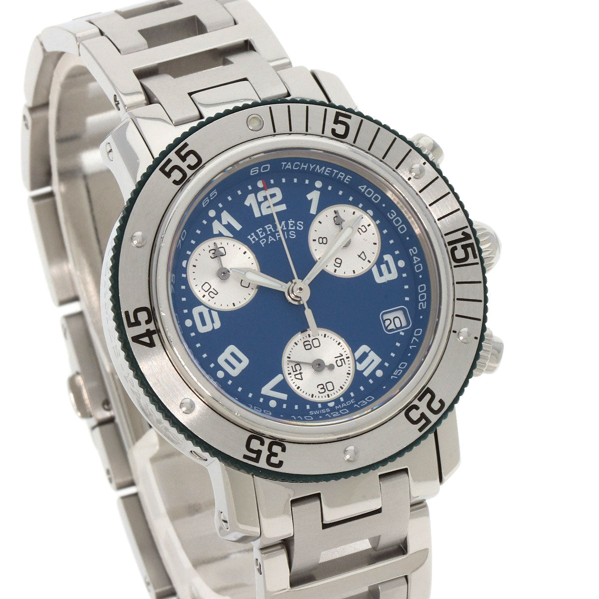 HERMES Watches Quartz CL2.317 Stainless Steel , Stainless Steel Silver Clipper diver blue dial Boys  d