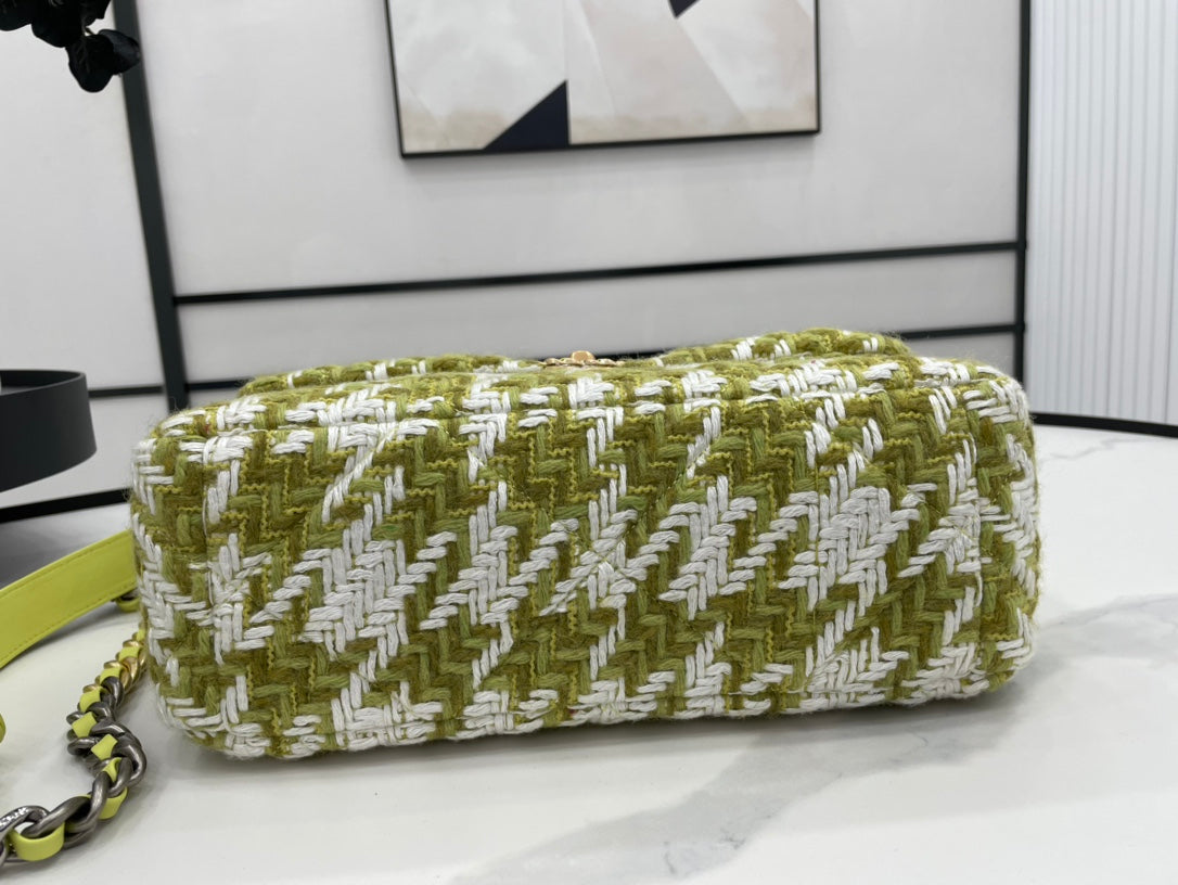 CHL 19 Large Handbag Gold Hardware Green For Women Handbags, Shoulder Bags 11.8in/30cm