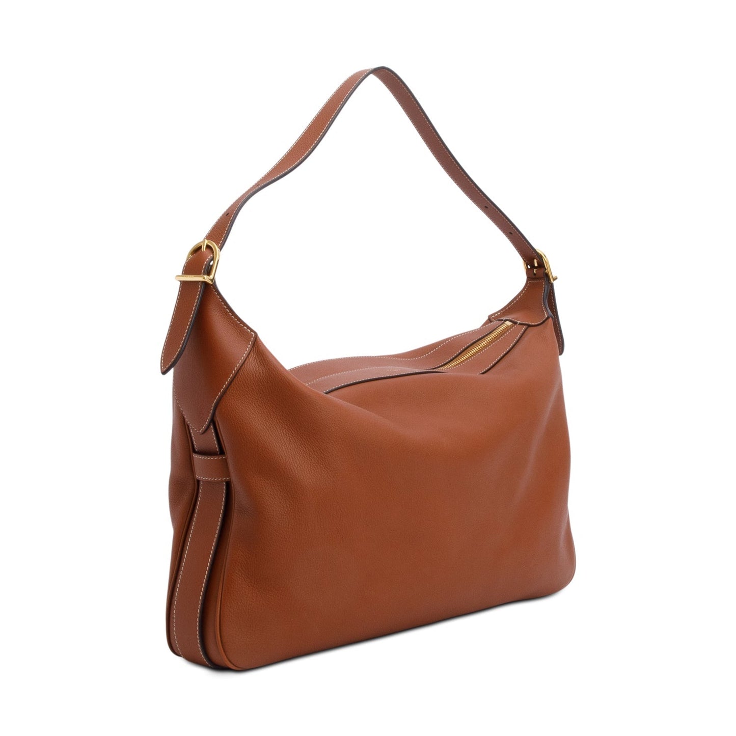 Celine 2023 Brown Supple Calfskin Leather Large Romy Hobo Bag