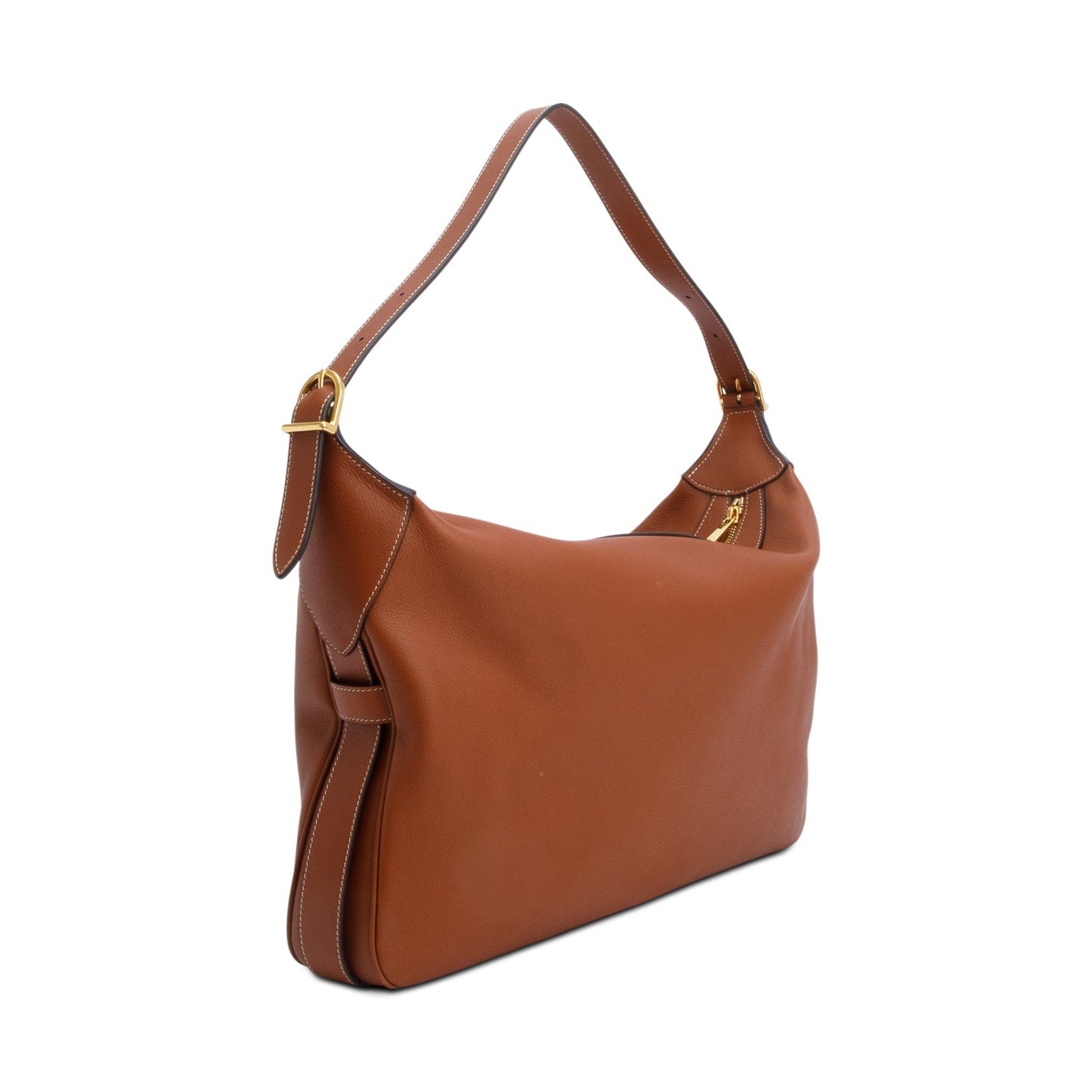 Celine 2023 Brown Supple Calfskin Leather Large Romy Hobo Bag