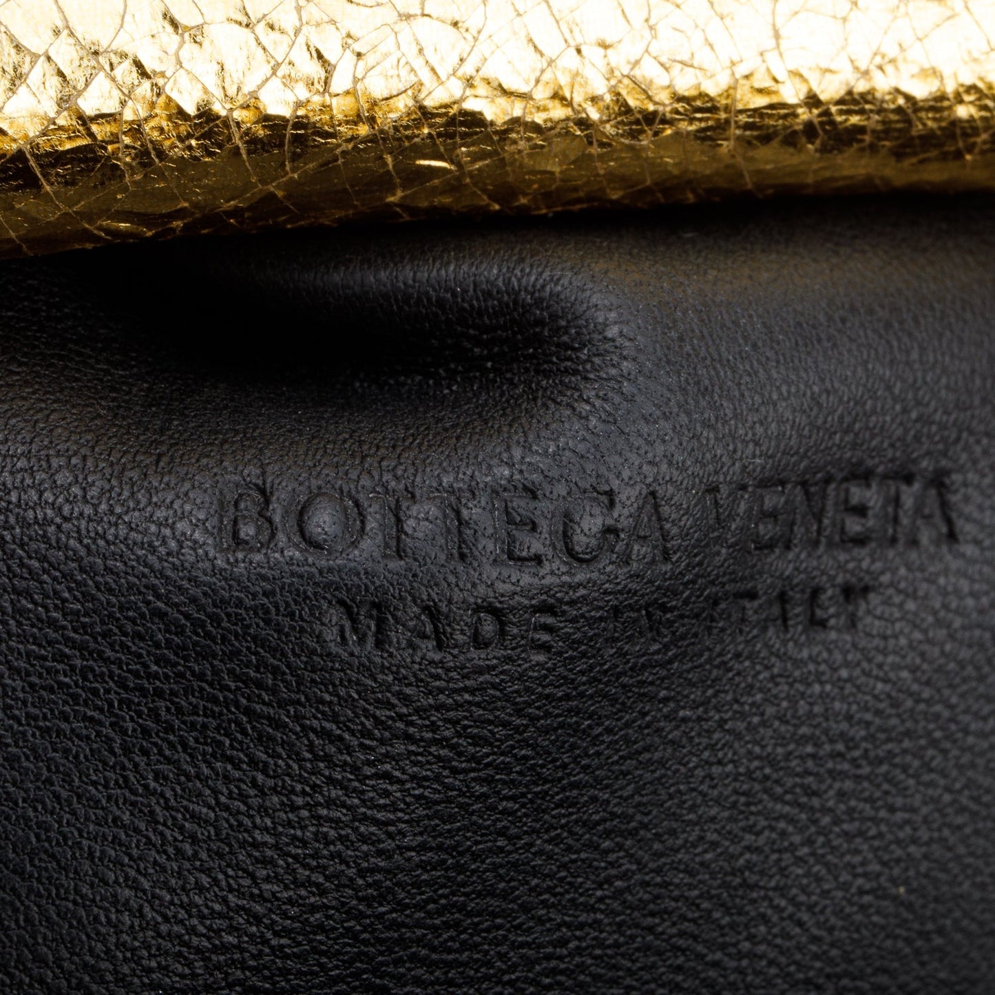 Bottega Veneta Gold Metallic Calfskin Intrecciato Leather The Mini Pouch
