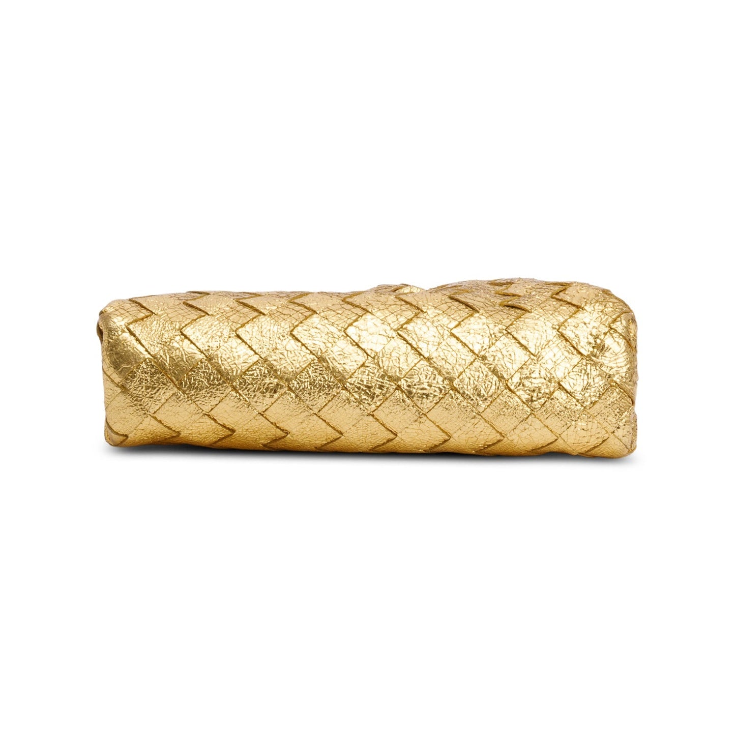 Bottega Veneta Gold Metallic Calfskin Intrecciato Leather The Mini Pouch