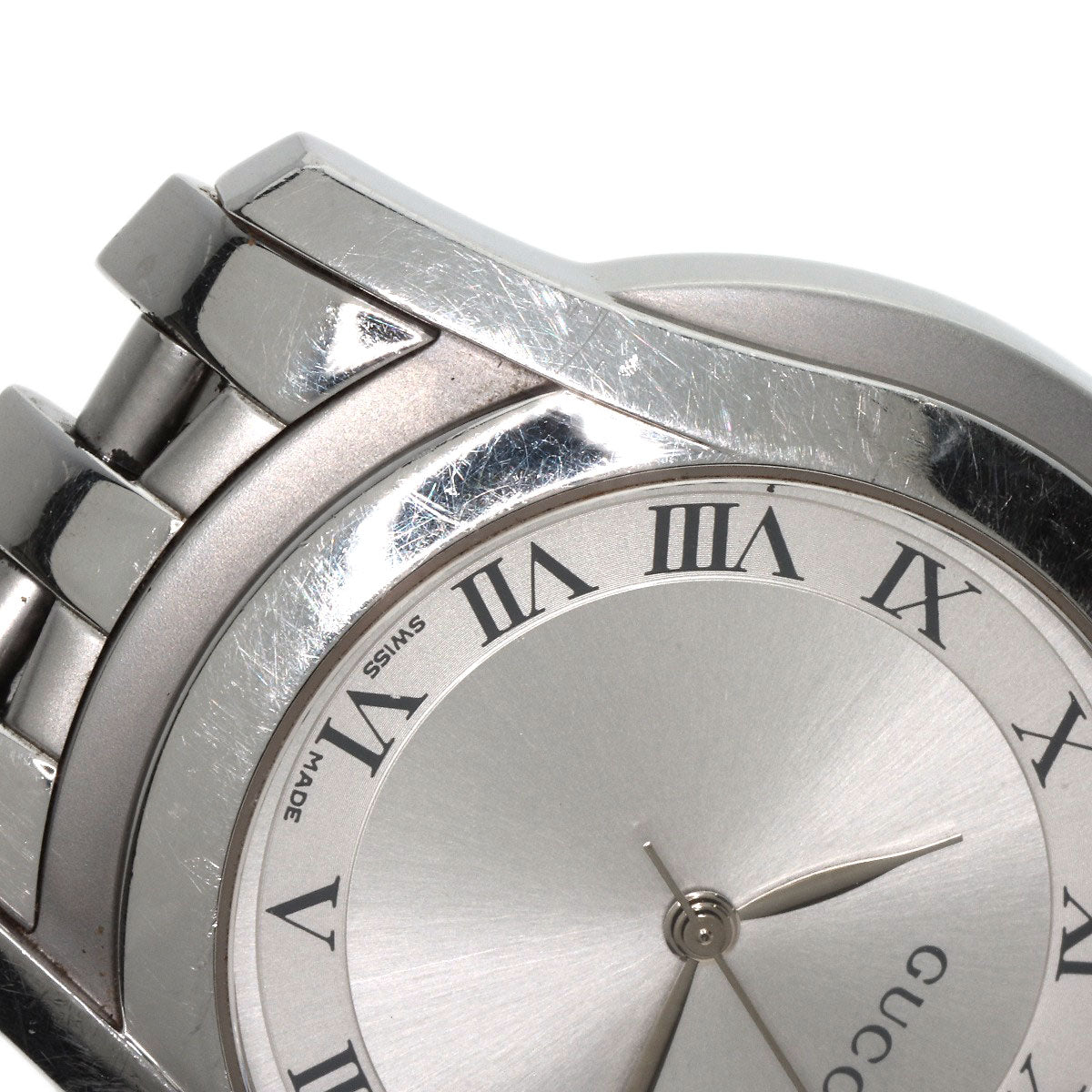 GUCCI Watches Quartz 5500M Stainless Steel , Stainless Steel Silver Round face Silver dial mens  d
