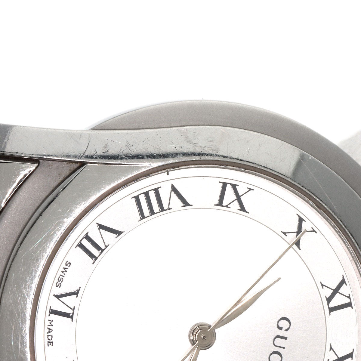 GUCCI Watches Quartz 5500M Stainless Steel , Stainless Steel Silver Round face Silver dial mens  d