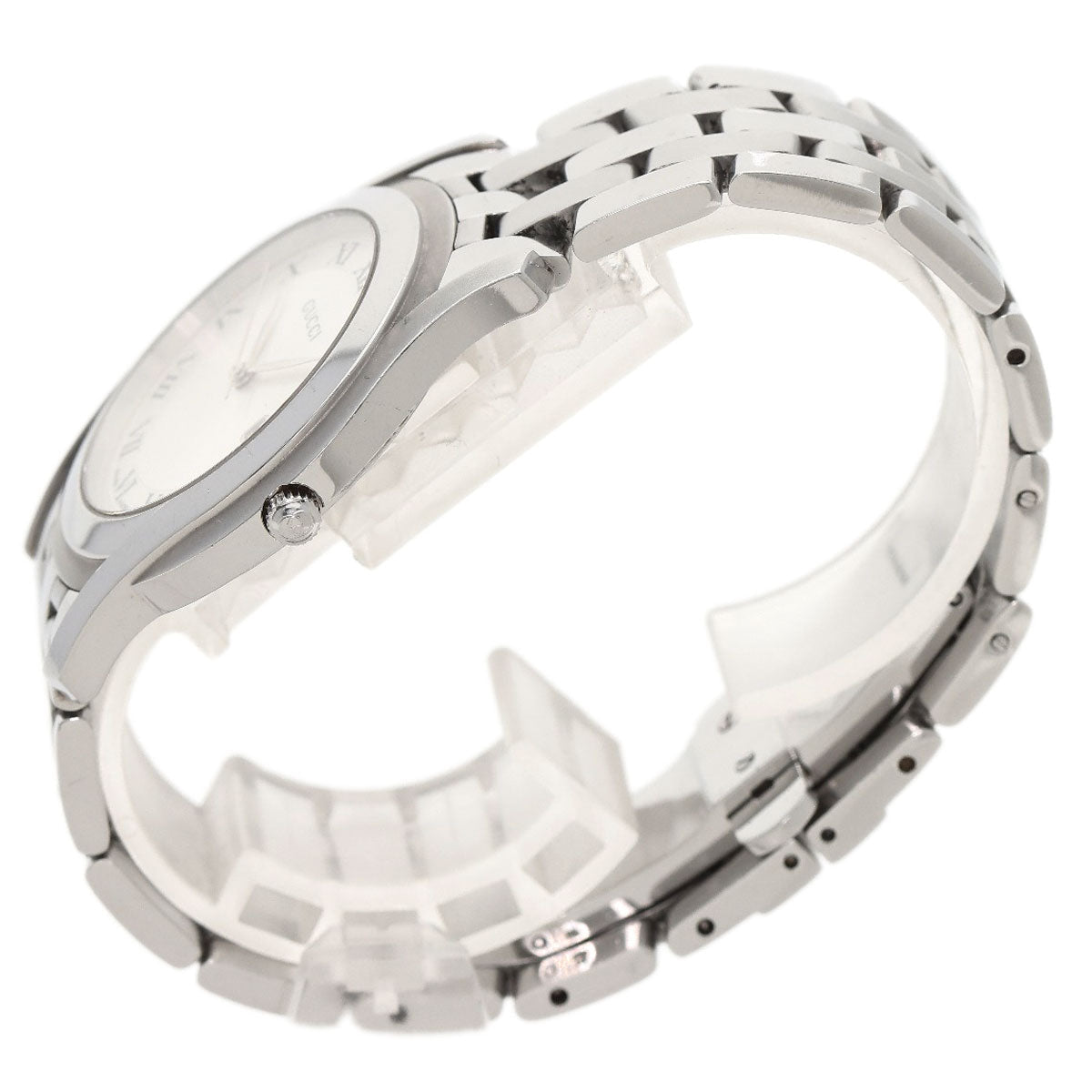 GUCCI Watches Quartz 5500M Stainless Steel , Stainless Steel Silver Round face Silver dial mens  d