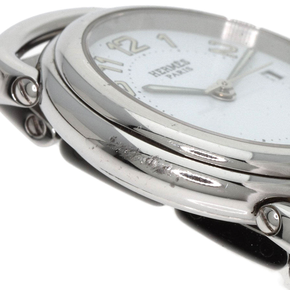 HERMES Watches Quartz PU2.210 Stainless Steel , Stainless Steel Silver Pullman white dial Women  d