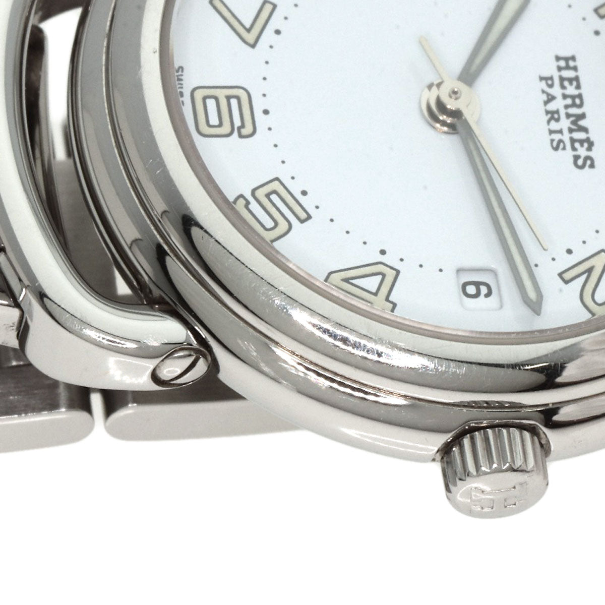 HERMES Watches Quartz PU2.210 Stainless Steel , Stainless Steel Silver Pullman white dial Women  d