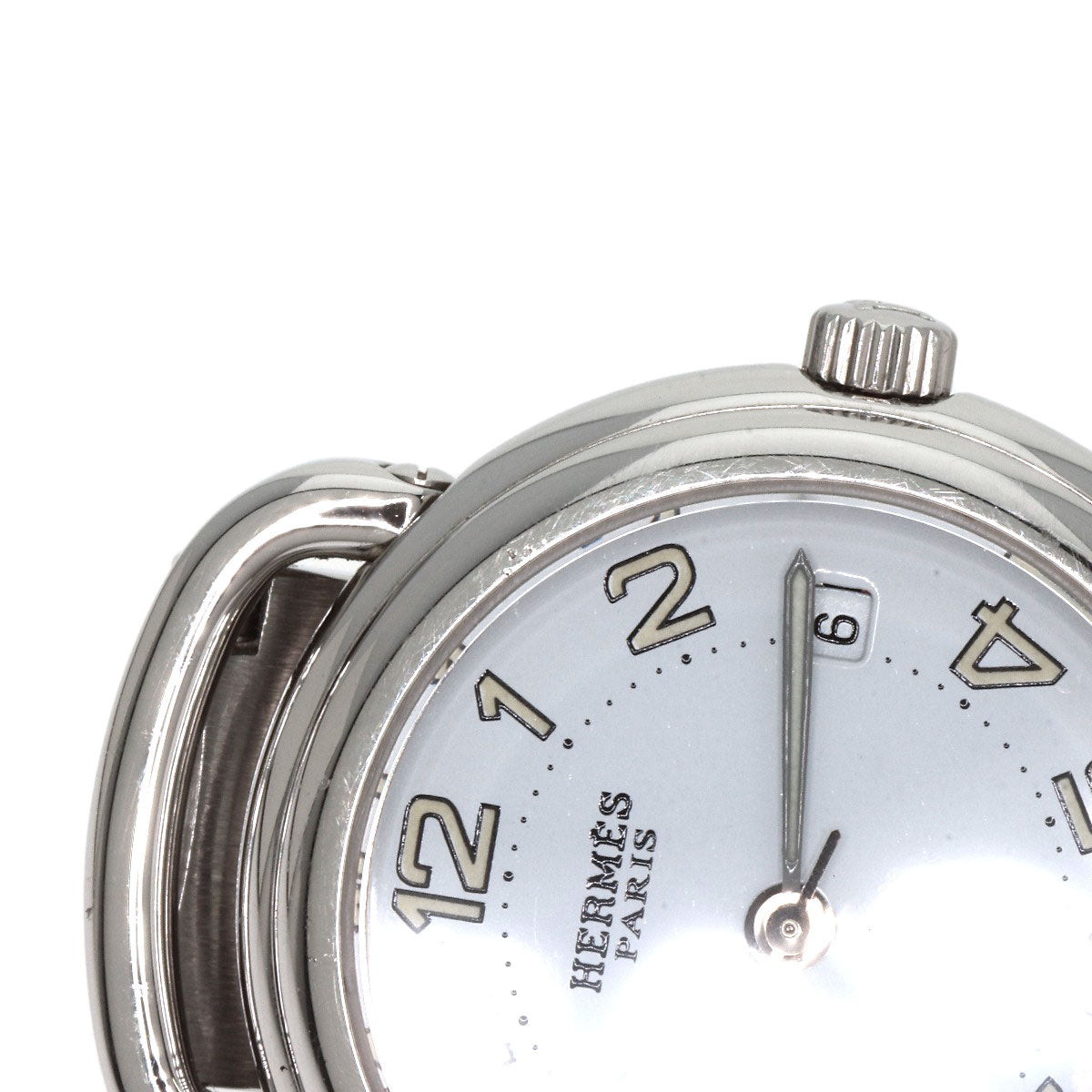 HERMES Watches Quartz PU2.210 Stainless Steel , Stainless Steel Silver Pullman white dial Women  d