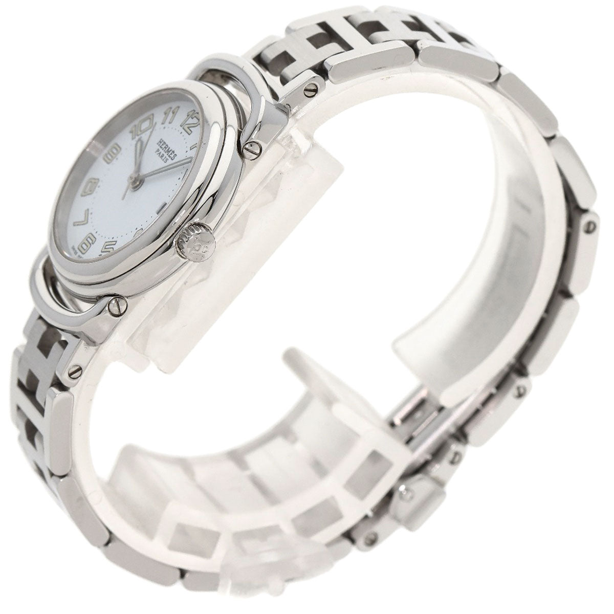 HERMES Watches Quartz PU2.210 Stainless Steel , Stainless Steel Silver Pullman white dial Women  d