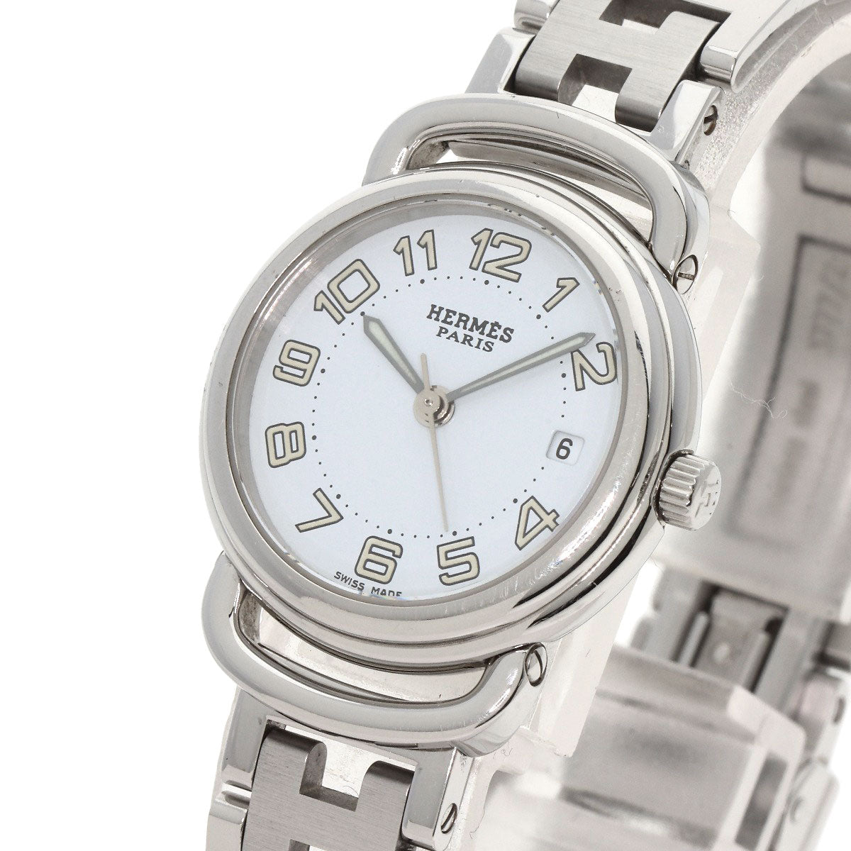 HERMES Watches Quartz PU2.210 Stainless Steel , Stainless Steel Silver Pullman white dial Women  d