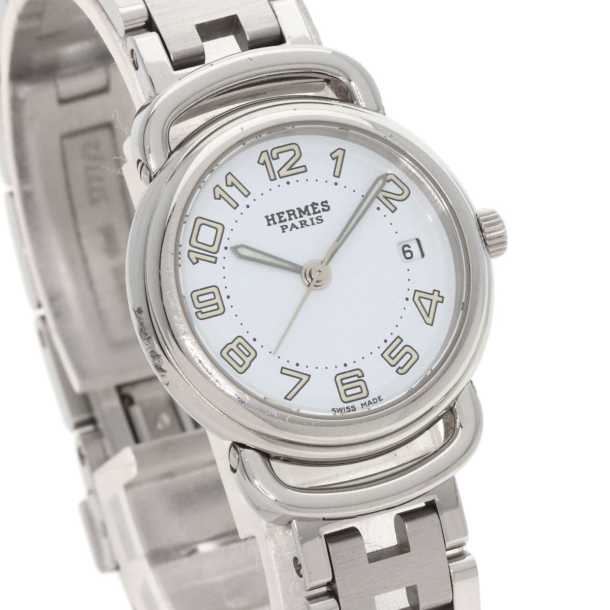 HERMES Watches Quartz PU2.210 Stainless Steel , Stainless Steel Silver Pullman white dial Women  d