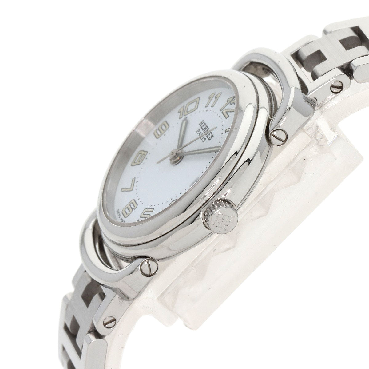 HERMES Watches Quartz PU2.210 Stainless Steel , Stainless Steel Silver Pullman white dial Women  d