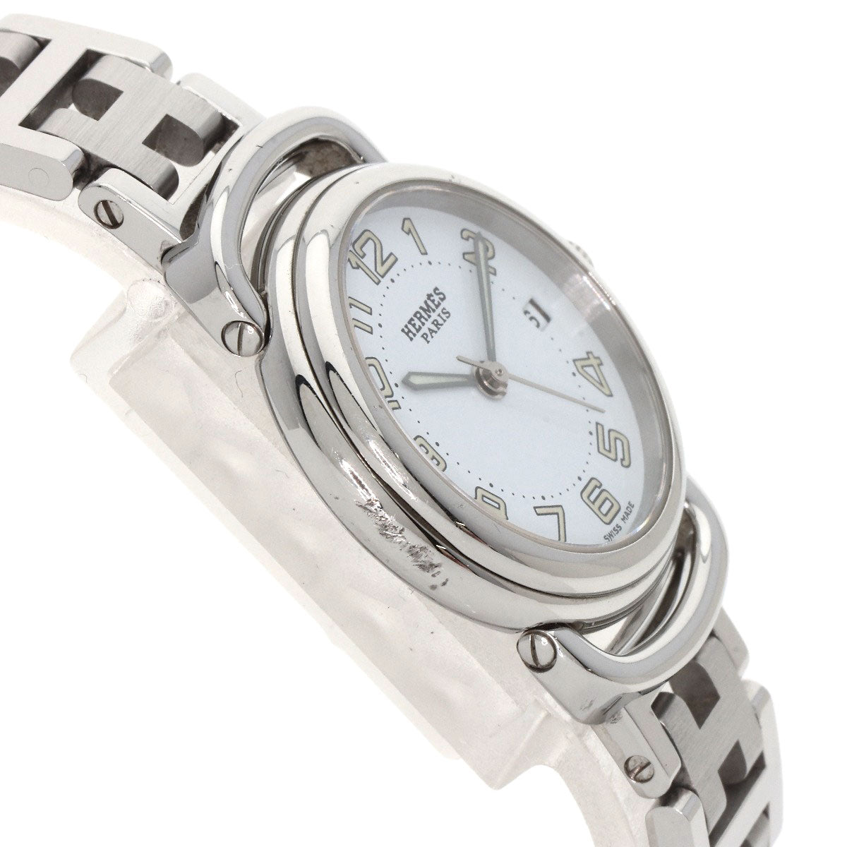 HERMES Watches Quartz PU2.210 Stainless Steel , Stainless Steel Silver Pullman white dial Women  d