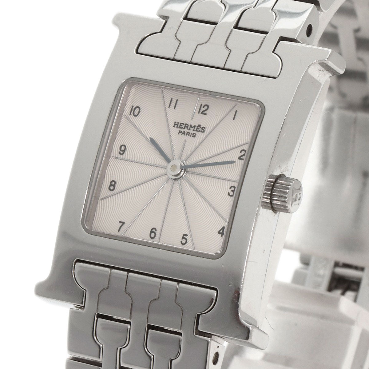HERMES Watches Quartz HH1.210 Stainless Steel , Stainless Steel Silver H watch Silver dial Women  d
