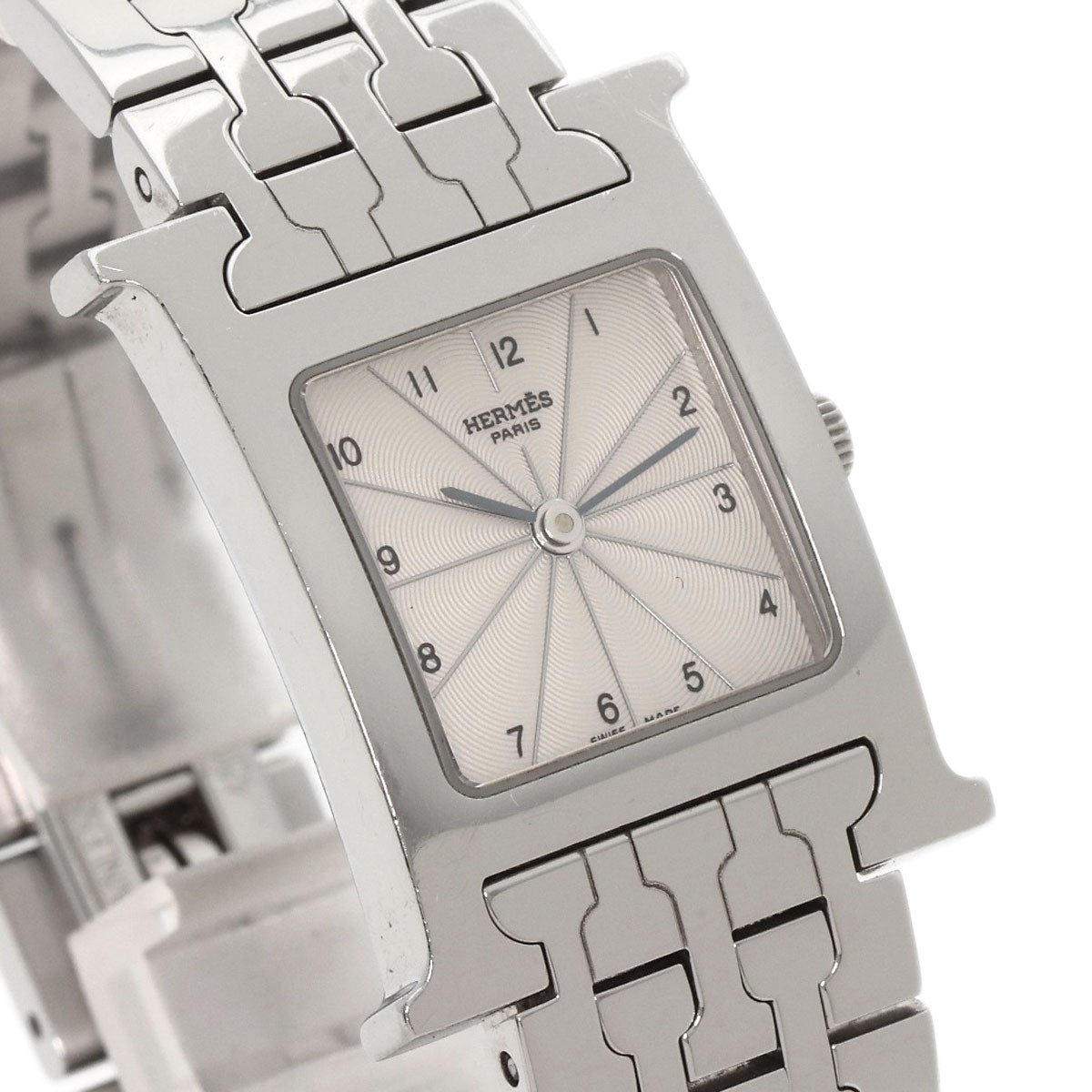 HERMES Watches Quartz HH1.210 Stainless Steel , Stainless Steel Silver H watch Silver dial Women  d