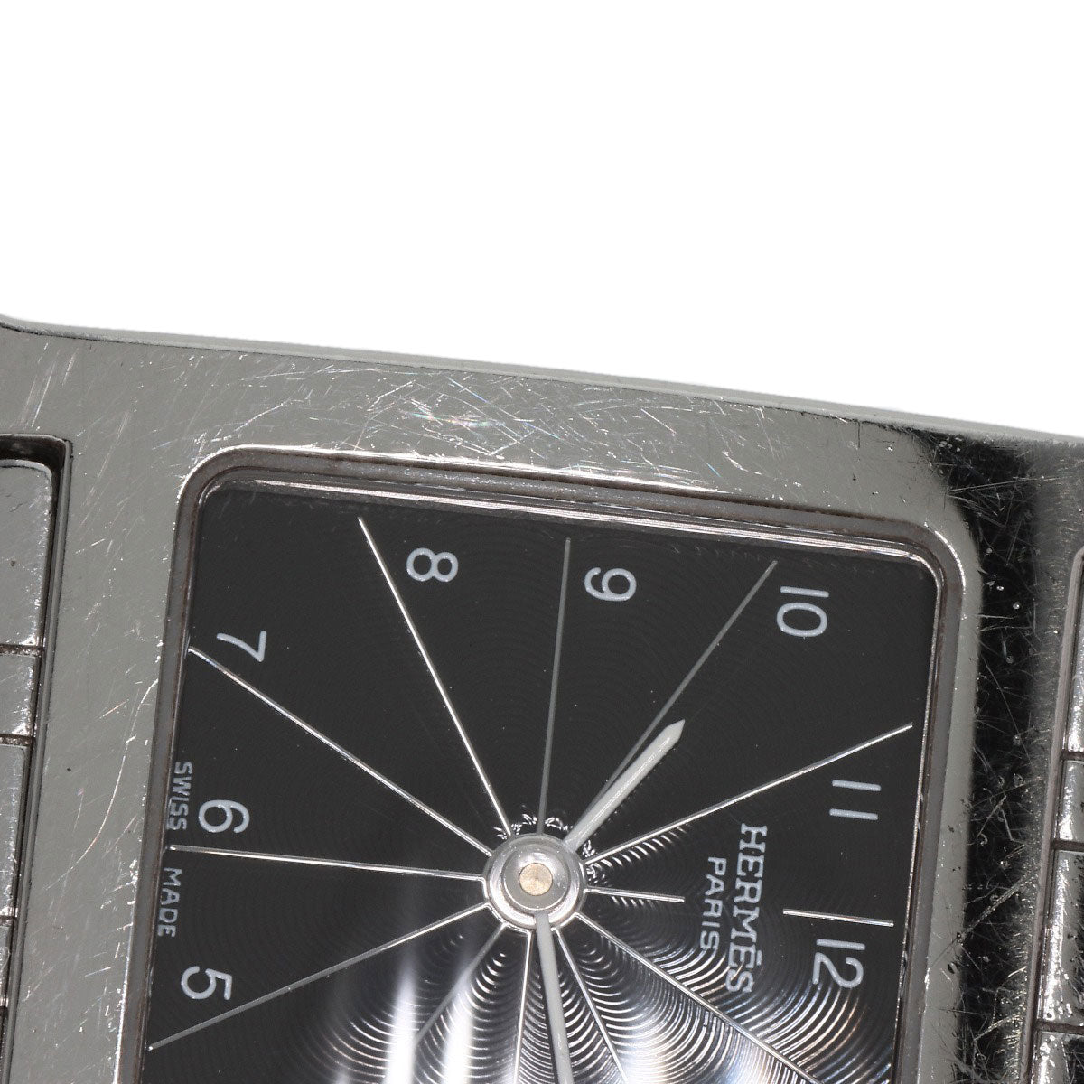 HERMES Watches Quartz HH1.210 Stainless Steel , Stainless Steel Silver H watch black dial Women  d