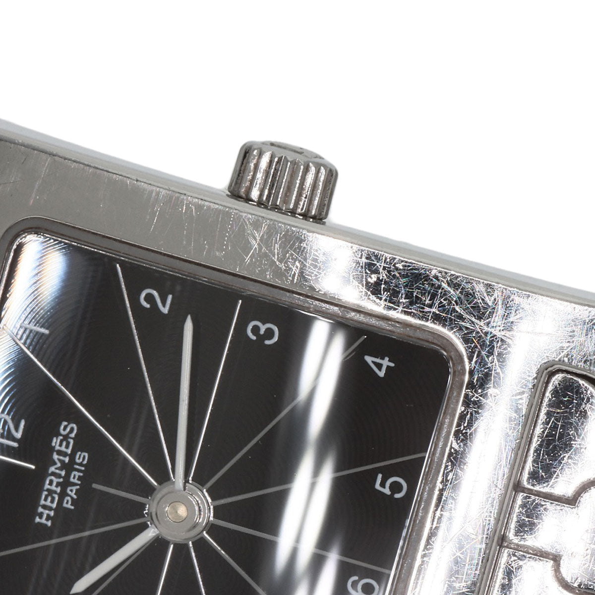 HERMES Watches Quartz HH1.210 Stainless Steel , Stainless Steel Silver H watch black dial Women  d