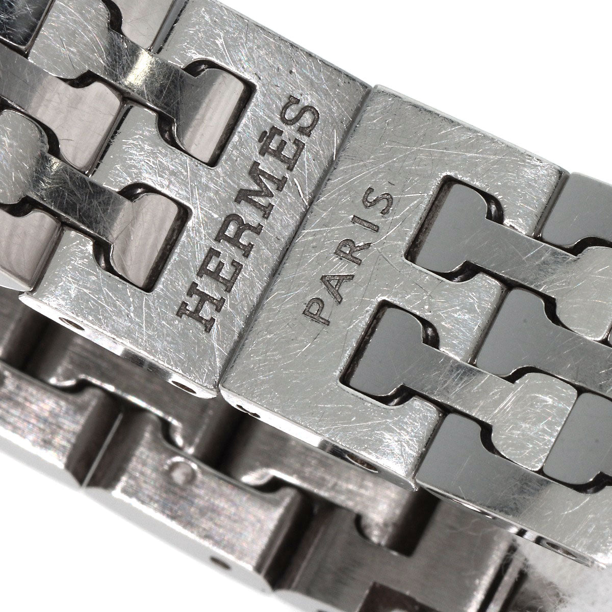 HERMES Watches Quartz HH1.210 Stainless Steel , Stainless Steel Silver H watch black dial Women  d