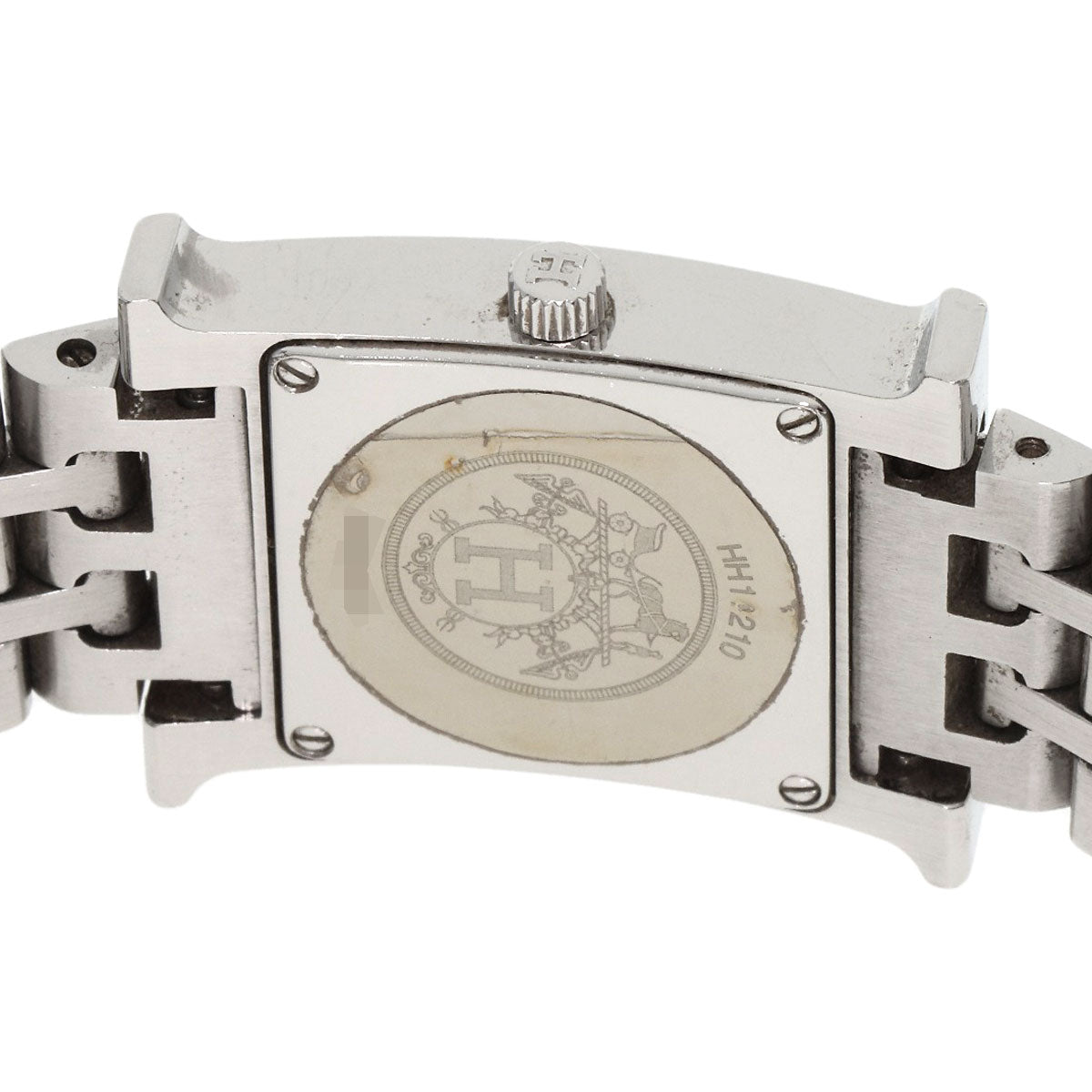HERMES Watches Quartz HH1.210 Stainless Steel , Stainless Steel Silver H watch black dial Women  d