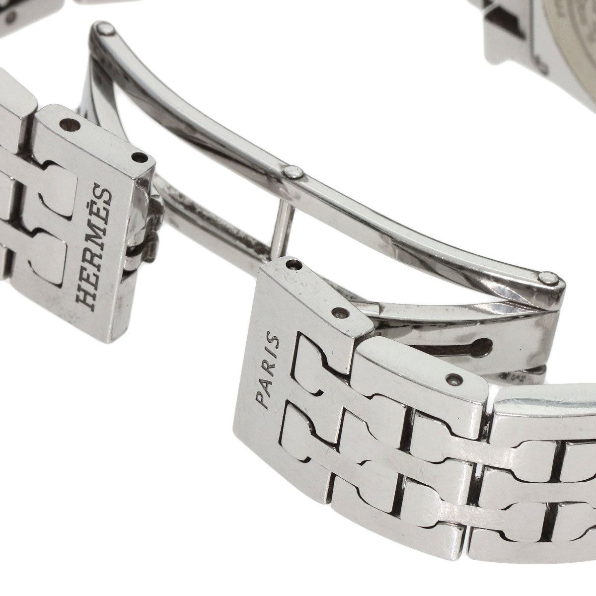 HERMES Watches Quartz HH1.210 Stainless Steel , Stainless Steel Silver H watch black dial Women  d