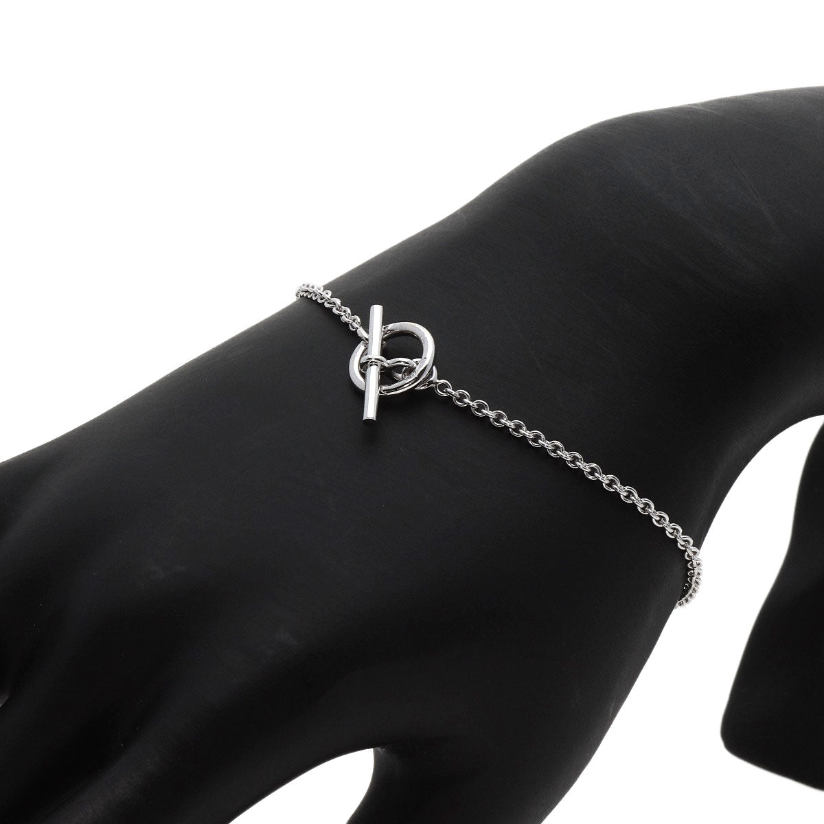 HERMES bracelet K18WG Silver Mini Chene Dunkle Women  d