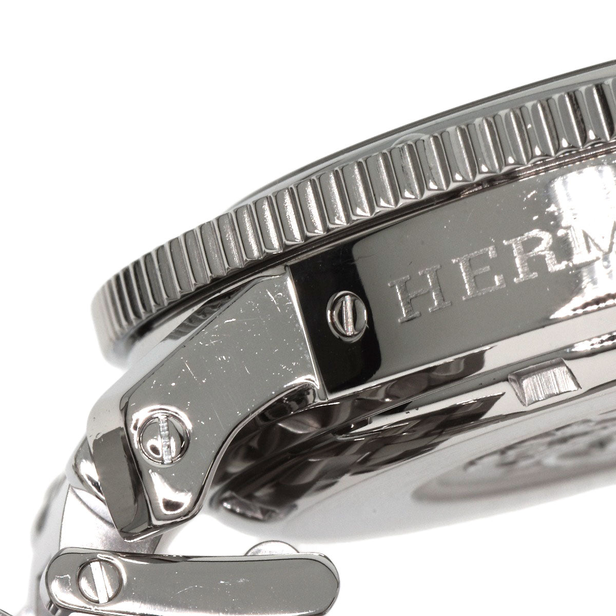 HERMES Watches Quartz CL2.910 Stainless Steel , Stainless Steel Silver Clipper Diver Chronograph black dial mens  d