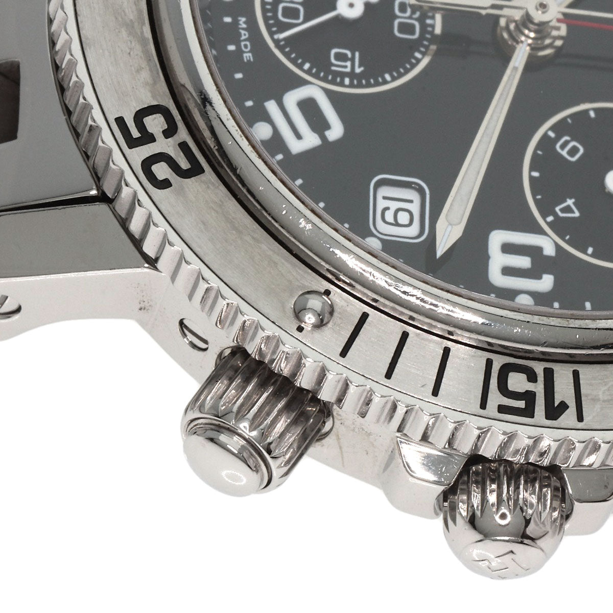 HERMES Watches Quartz CL2.910 Stainless Steel , Stainless Steel Silver Clipper Diver Chronograph black dial mens  d