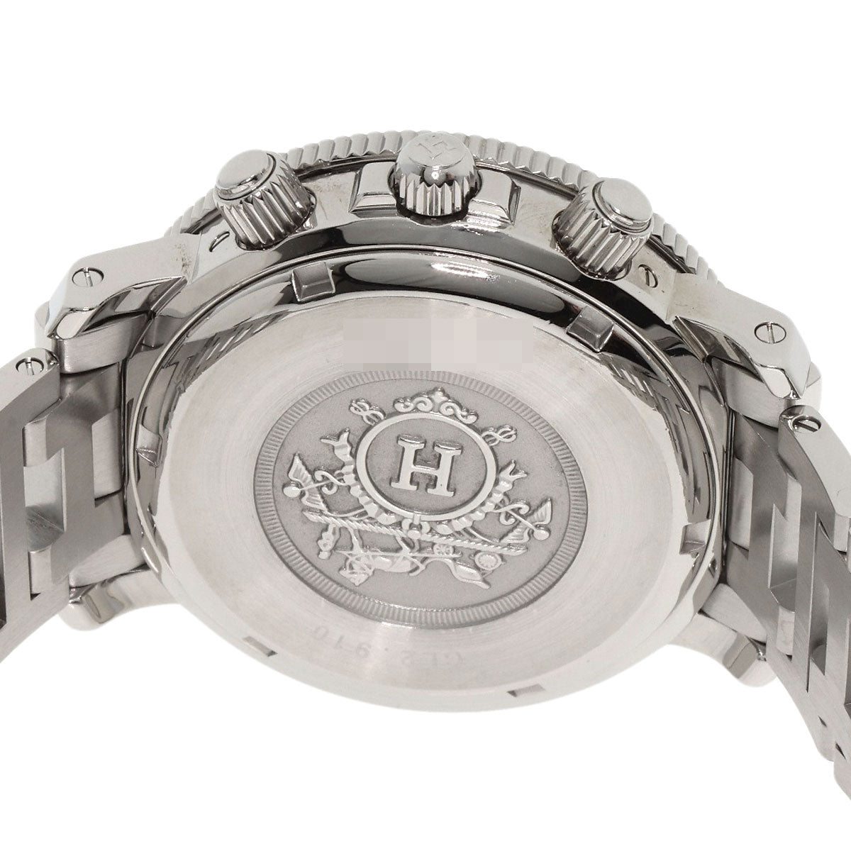 HERMES Watches Quartz CL2.910 Stainless Steel , Stainless Steel Silver Clipper Diver Chronograph black dial mens  d