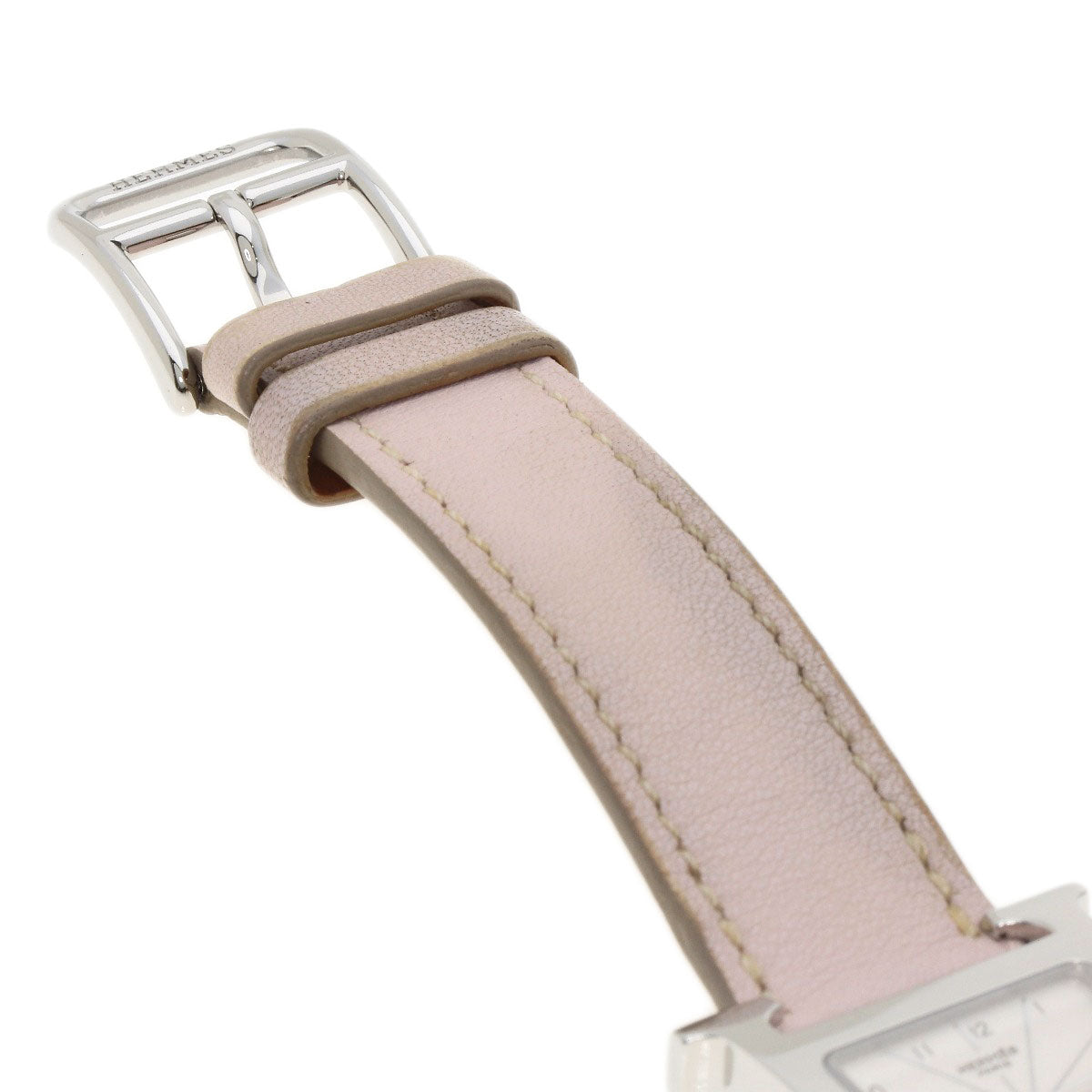 HERMES Watches Quartz HH1.210 Stainless Steel, Leather Silver H watch white dial Women  d