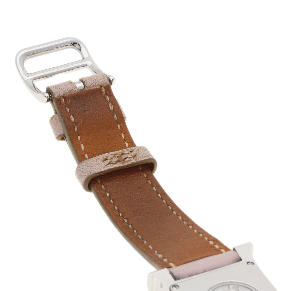 HERMES Watches Quartz HH1.210 Stainless Steel, Leather Silver H watch white dial Women  d