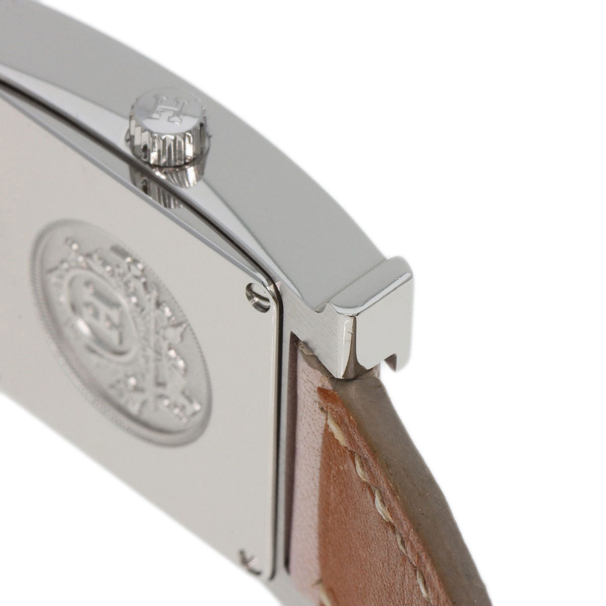 HERMES Watches Quartz HH1.210 Stainless Steel, Leather Silver H watch white dial Women  d