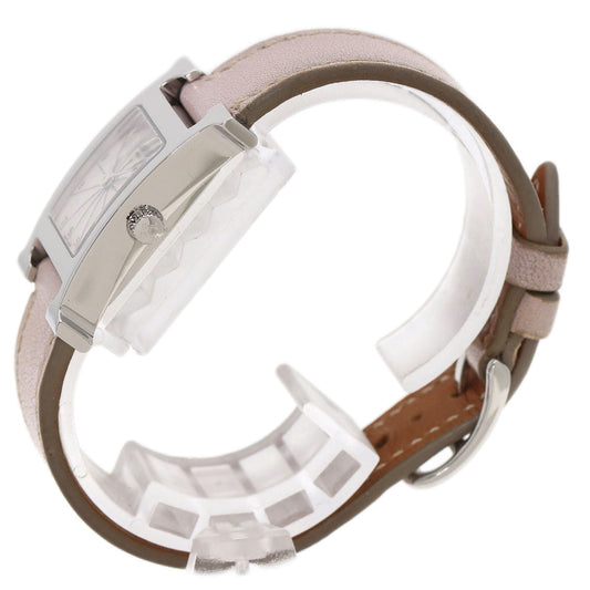 HERMES Watches Quartz HH1.210 Stainless Steel, Leather Silver H watch white dial Women  d