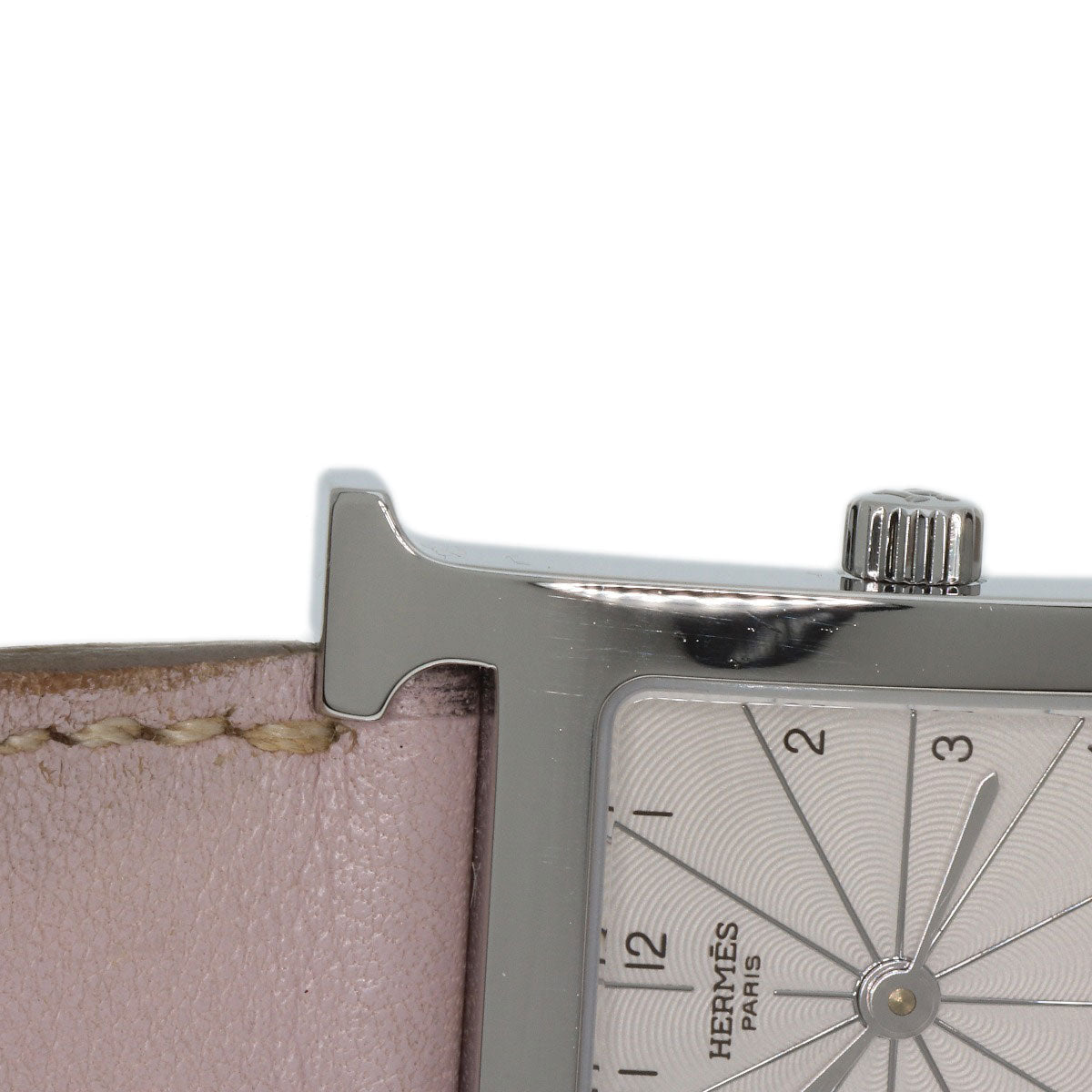 HERMES Watches Quartz HH1.210 Stainless Steel, Leather Silver H watch white dial Women  d