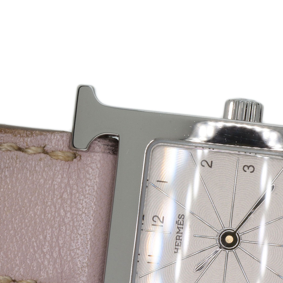 HERMES Watches Quartz HH1.210 Stainless Steel, Leather Silver H watch white dial Women  d