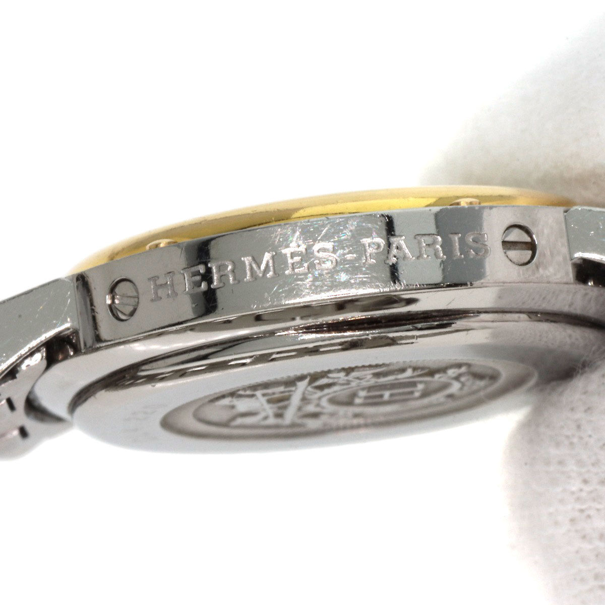 HERMES Watches Quartz CL4.220 Stainless Steel , SSxGP gold Clipper Ivory dial Women  d
