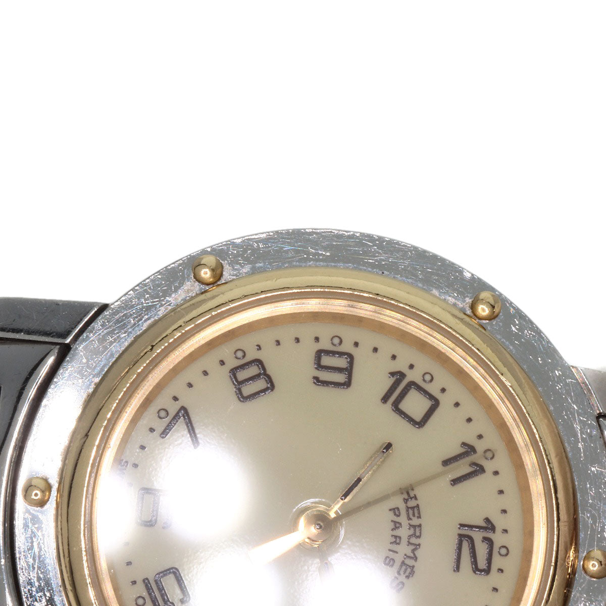 HERMES Watches Quartz CL4.220 Stainless Steel , SSxGP gold Clipper Ivory dial Women  d