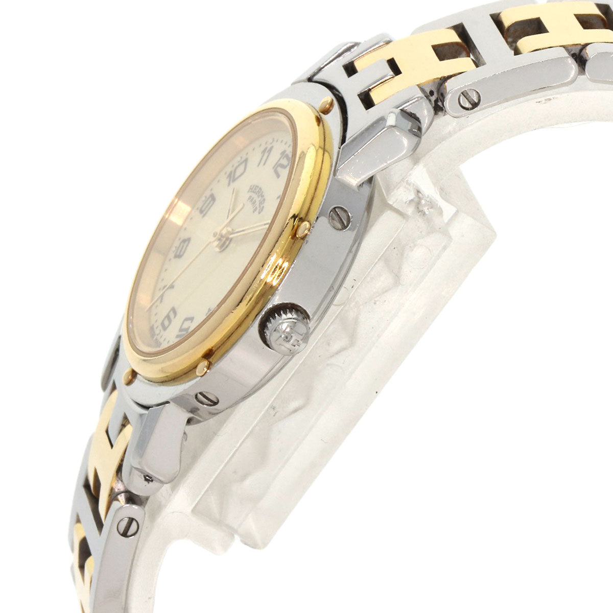 HERMES Watches Quartz CL4.220 Stainless Steel , SSxGP gold Clipper Ivory dial Women  d