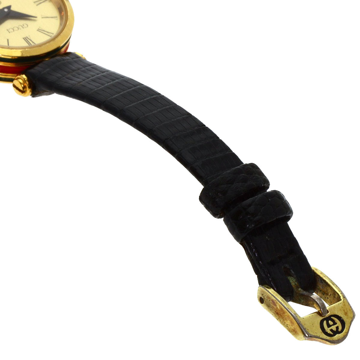 GUCCI Watches Quartz Gold Plated, Leather gold Sherry line gold dial Women  d