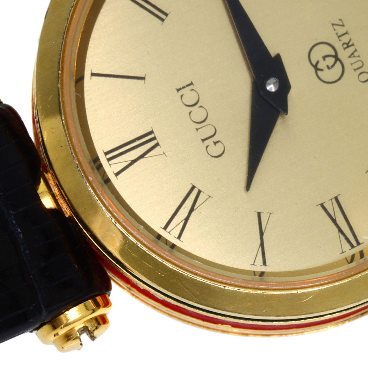 GUCCI Watches Quartz Gold Plated, Leather gold Sherry line gold dial Women  d